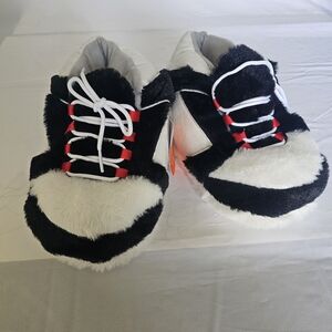 wonder nation Black, White & Red Fuzzy Slip-On Sneakers for Kids